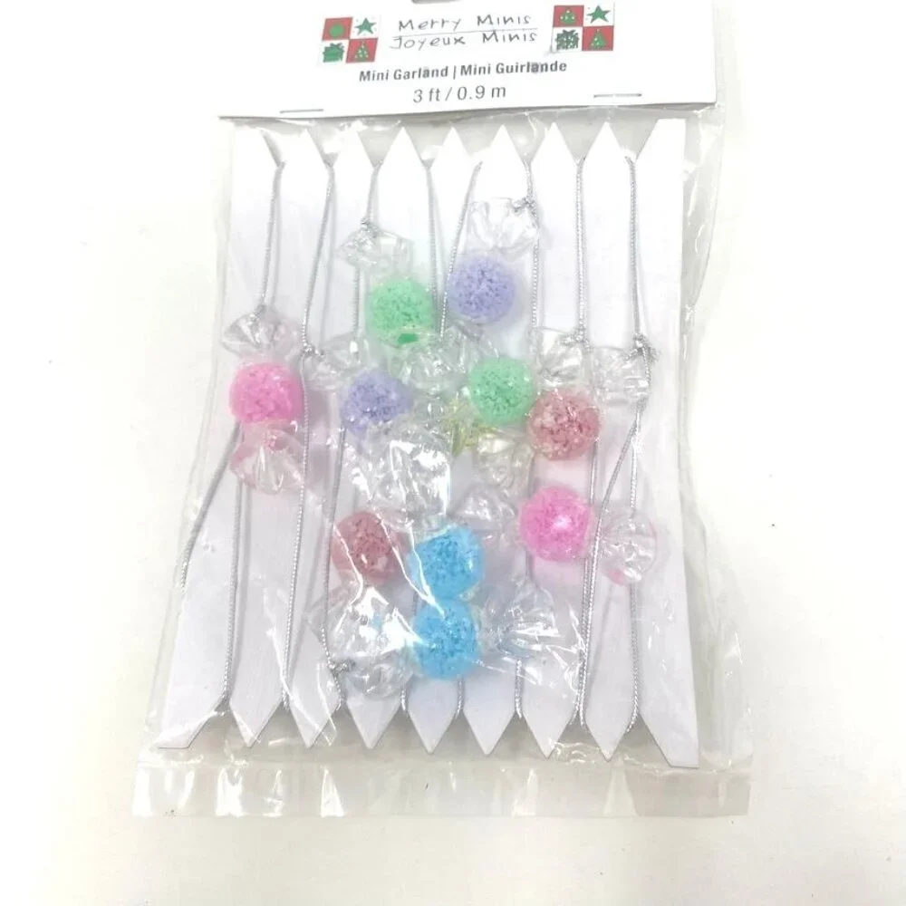 Michaels Merry Minis Silver Garland 3 Ft Tree Decor Frosted Sugar Gumdrops